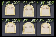 Korean 14K Real Yellow Gold • CZ Earring • Baby Secure Screw Backs • Cute Small