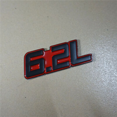 1PC Red 6.2L Big Metal Emblem Sticker Decal Badge Naturally Aspirated 4x4 Racing