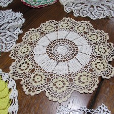 VTG Antique Lot Doilies Table Toppers Cotton ...