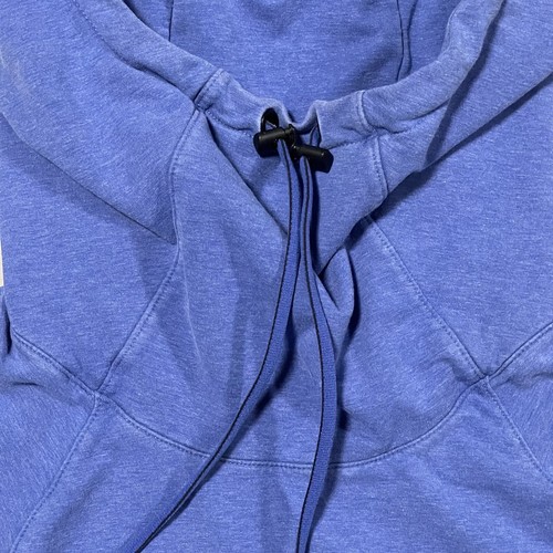 Athleta Hooded Pullover Sweatshirt Cinch Hood Women Small Blue