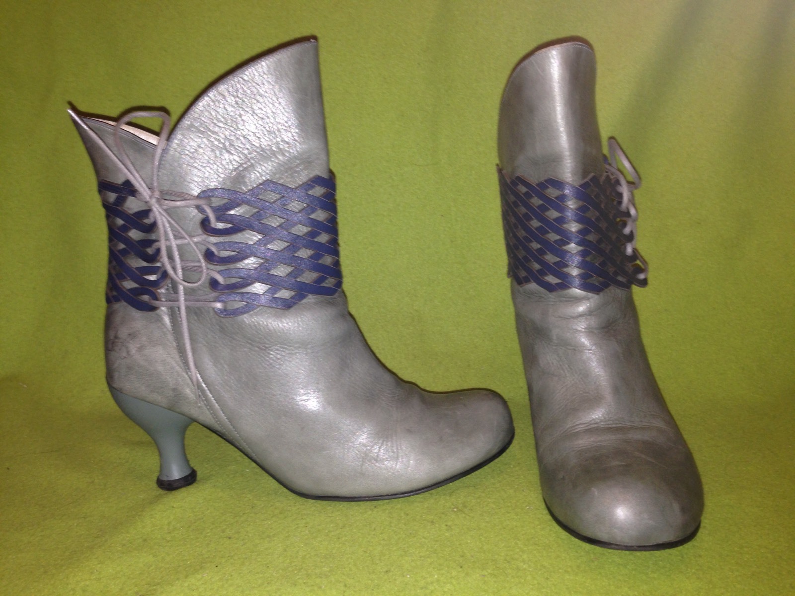 Slate Bluish Grey Fluevog Bellevue Boots 10 - image 1