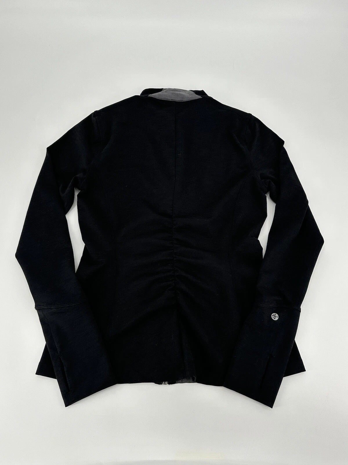 manduka made for yoga full zip athletic silver sweater