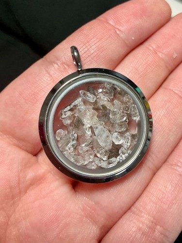 Herkimer Diamond Necklace Herkimer Locket Pendant Necklace - Picture 4 of 4