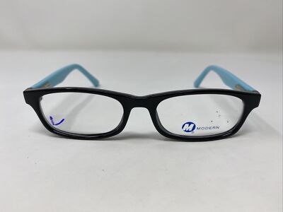 Modern Eyeglasses Frame SPUNKY BLACK/SKY BLUE 47-16-130 Full Rim Plastic D626