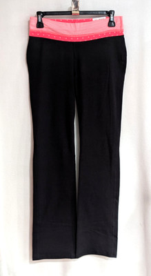 Made For Life Women's Black/Red Mid Rise Cotton Blend Yoga Pant - Size S -Petite