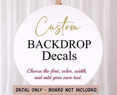 Personalised Birthday VINYL DECAL for Acrylic Board BACKDROP SAIL BOARD