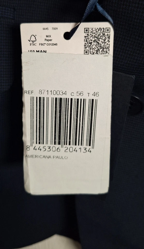 Mango MNG Man Tailored Blazer Jacket, Super Slim Fit, Navy, UK 36, New, Formal - Image 3 of 4