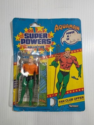 Vintage 1984 Kenner DC Super Powers Aquaman Figure Trident on Carback