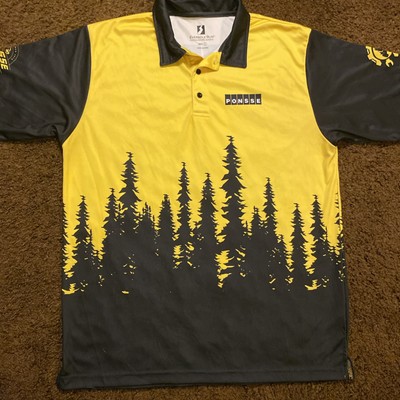 Ponsse Polo Golf Shirt Tree Logging Construction Workwear Men Large Yellow Black