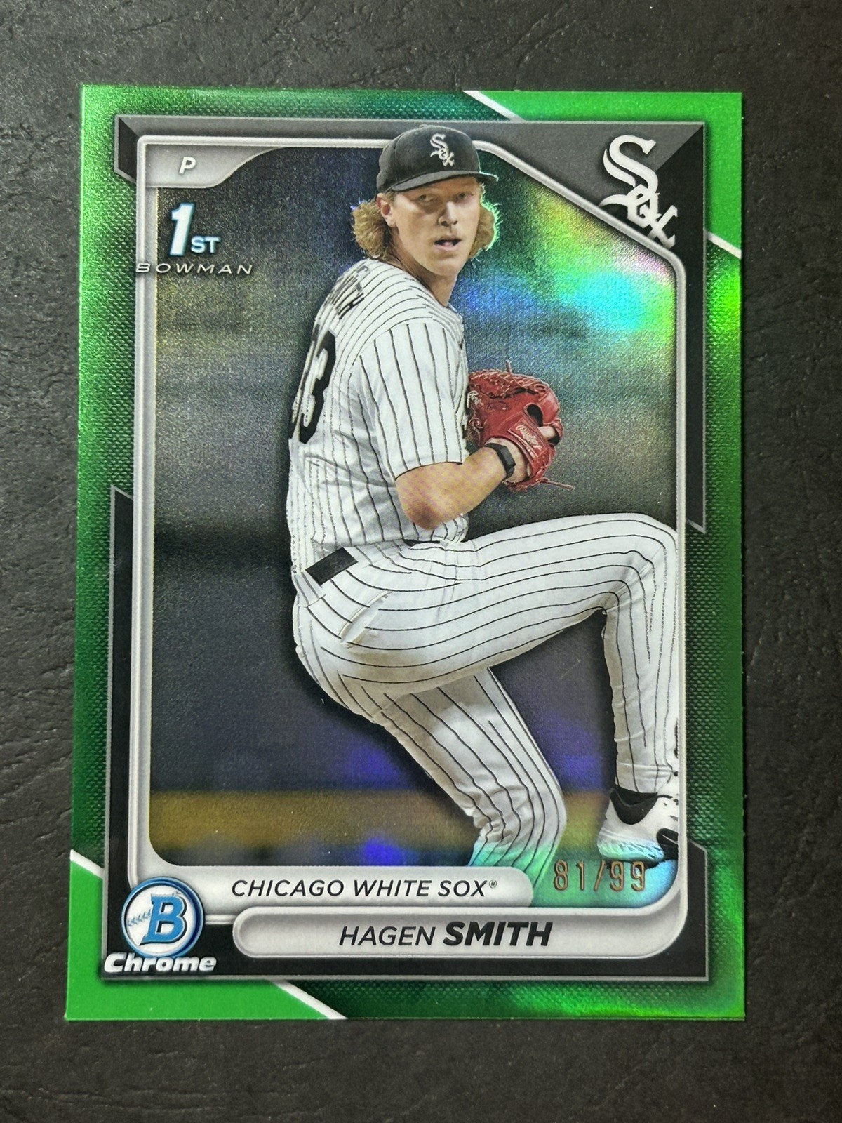 2024 Bowman Draft #BDC-2 Hagen Smith Chrome Green Refractor #/99 White Sox