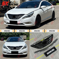 For Hyundai Sonata 8th 11-13 Abs Carbon Lookabs Glossy Black Front Grille Mesh