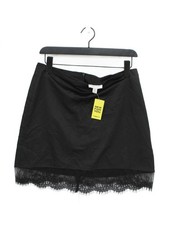 Topshop Women's Mini Skirt UK 12 Black Polyester with Nylon Short Mini