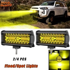 2/4X 7" 20000W LED Work Light Bar Flood Spot Pods Offroad Fog Driving ATV Truck