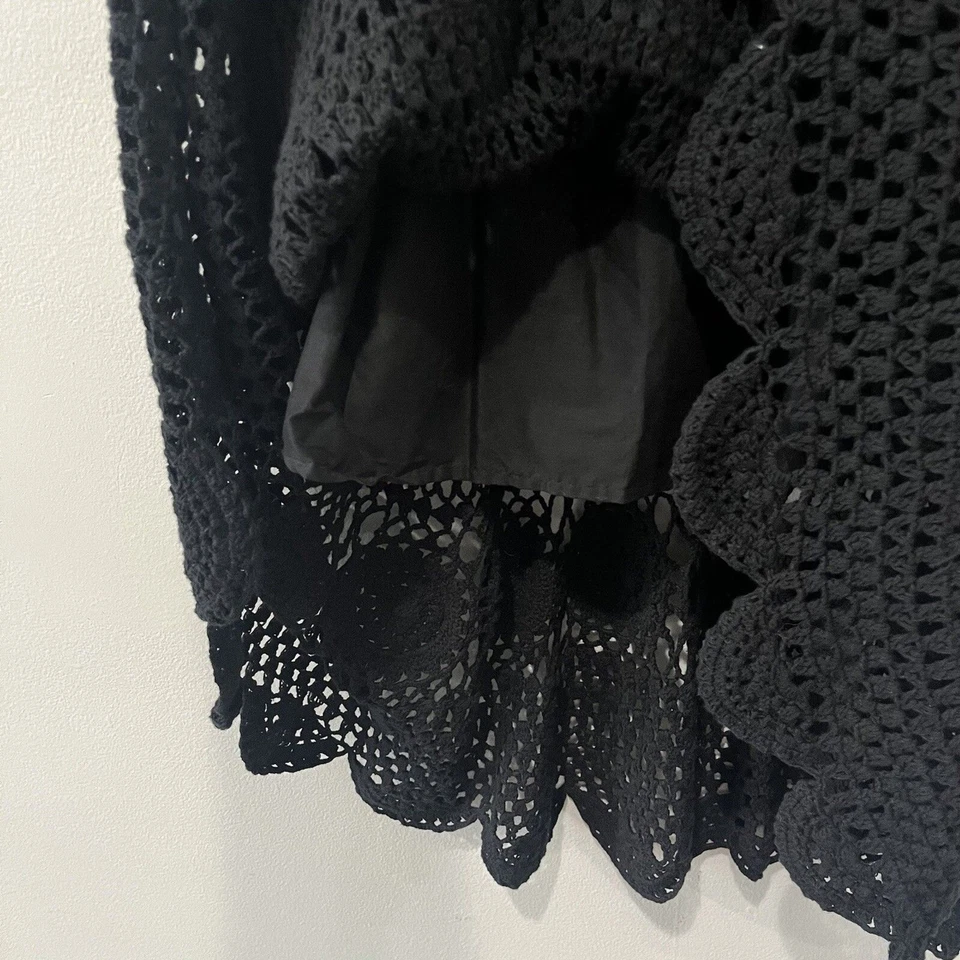 Falda Colección NY Para Mujer XL Negra Crochet Maxi Boho Gótico Festival de Brujas Foto 4 de 4
