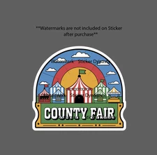 County Fair Sticker Waterproof Decal Food Local Travel Event Tents Gift NEW
