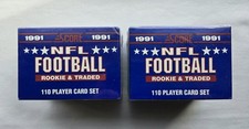 1991 Score Football Rookie Traded Factory Sealed Set Lot (2 Sets, 110 Cards Each