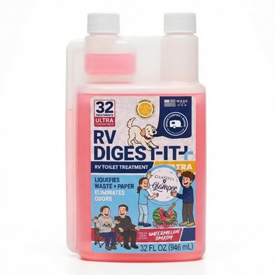 Unique RV Digest-It Ultra RV Toilet Treatment, 32 Uses, Grateful Glamper Wate...