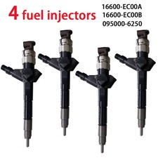 4× Fuel Injector 16600-EB70A 095000-6250 For Nissan YD25DDTI Navara D22 D40