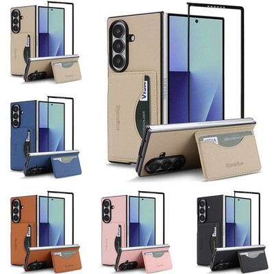 For Samsung Galaxy Z Fold 7 6 5 4 3 Leather Back Flip Card Slots Stand PhoneCase
