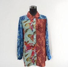 NEW Soft Surroundings Floral Hermosa Tunic Top Womens PS Ptite Small Button Up