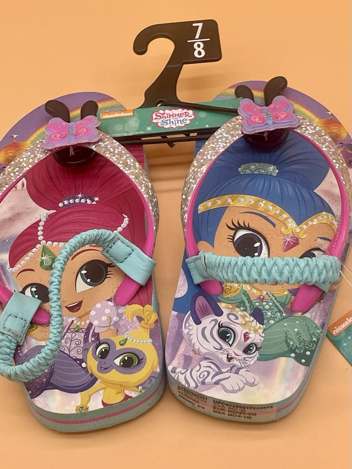 Shimmer and Shine Toddler Girl Flip Flops Sandals Shoes New Size 7-8 - Image 4 of 4