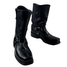 Double H Mens Size 10 EEE Motorcycle Boots Black Leather Harness Engineer USED