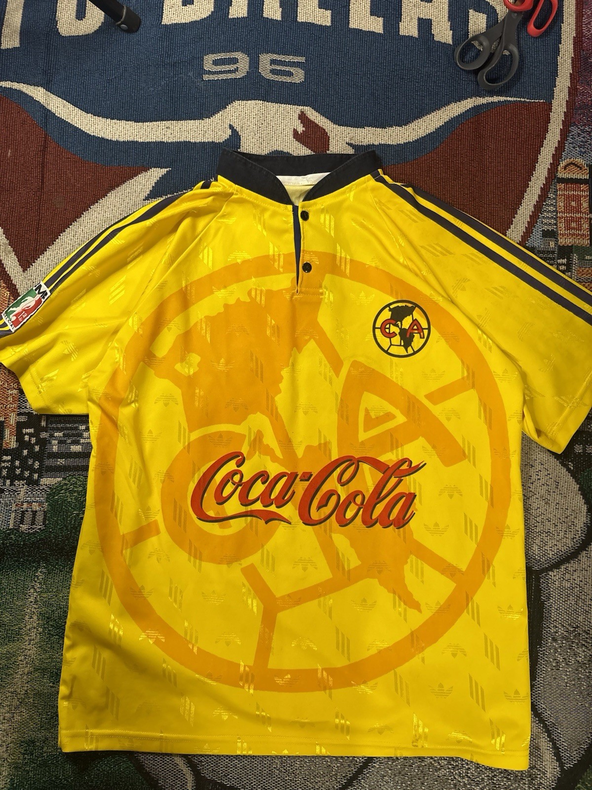 VTG 90s Adidas Club America Aguilas Soccer Jersey Mexico Bootleg Sz XL