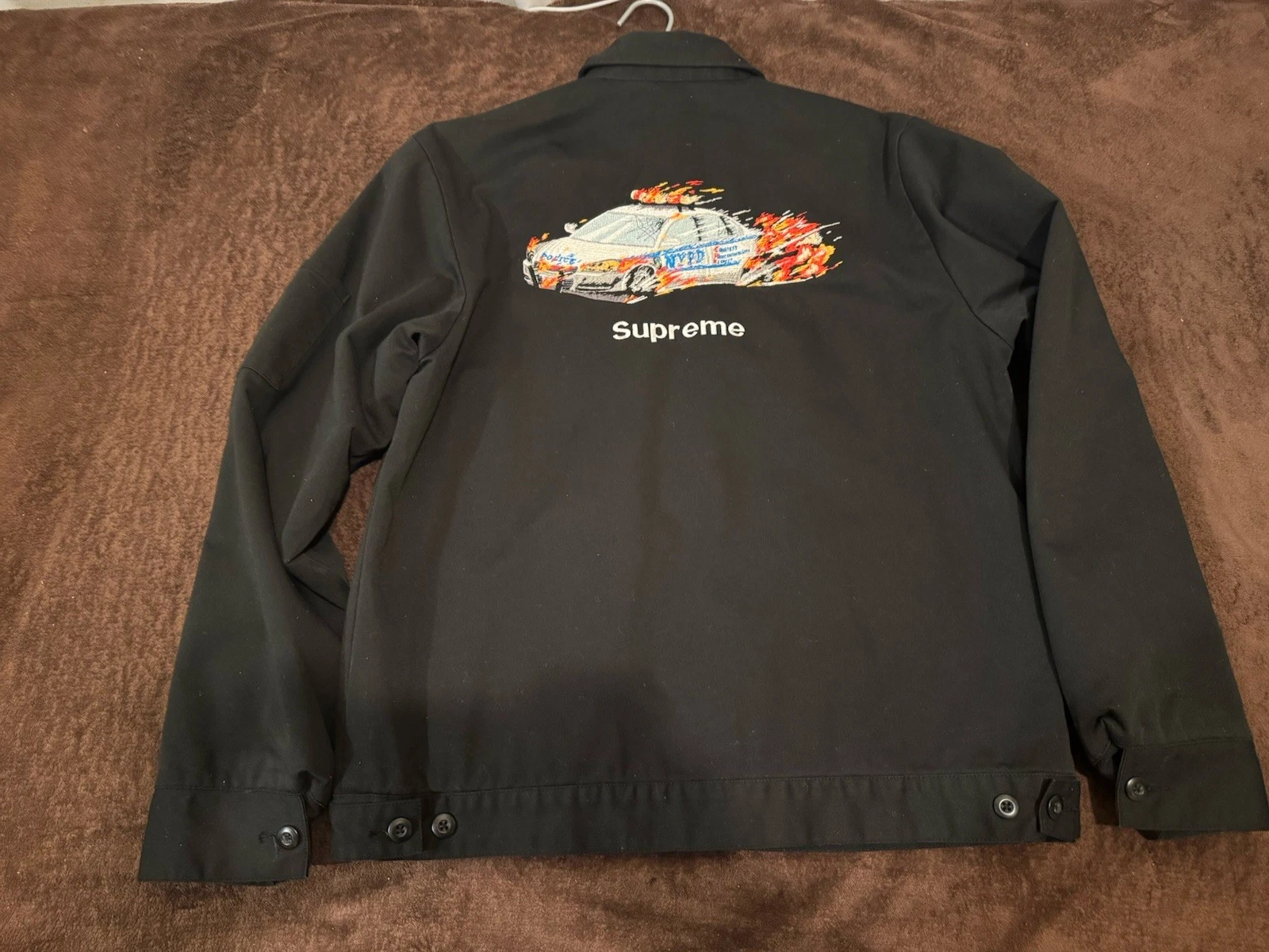 Veste de travail brodée voiture Supreme Cop (FW19) noire taille M
