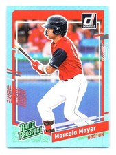 Marcelo Mayer 2023 Donruss #67 Holo Carolina Blue Rated Prospect
