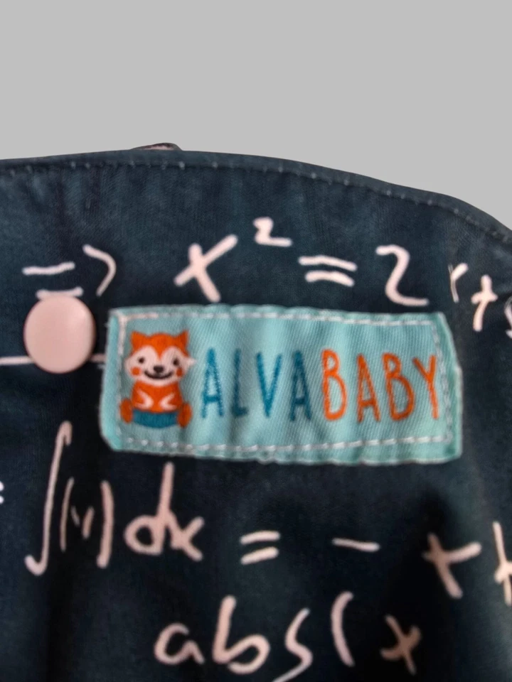 Pañales de tela reutilizables Alvababy verde estampado matemático talla única Foto 3 de 4