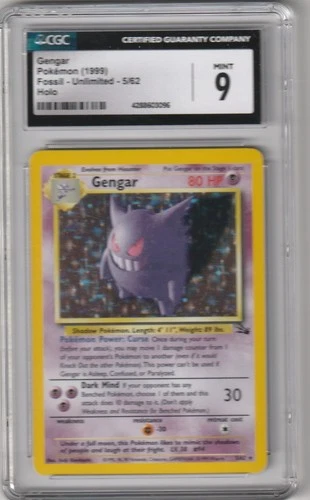 Gengar 5/62 Fossil Holo CGC 9