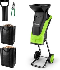 WORKPRO Electric Garden Shredder,2500W,44mm Cutting, 2x45L Bag, for Leaf,Branch
