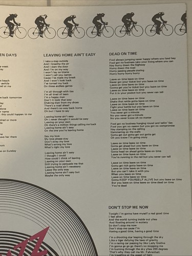 Queen "Jazz" 8-Track 11x17" lyric sheet poster *RARE* - 第 4/10 張圖片