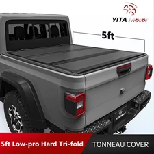 5FT Low Pro Hard Tri-fold Tonneau Cover For 2020-25 Jeep Gladiator JT Truck Bed