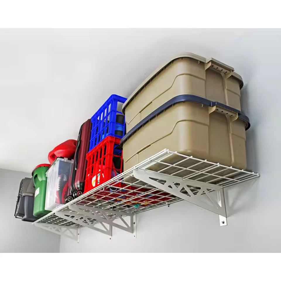 18 In. X 48 In. Industrial Steel Metal Garage Wall Shelves (2 Pack) - Image 4 of 4