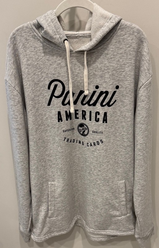 Panini America Trading Cards Long Sleeve Hoodie Sweatshirt - Men's XL - Gray