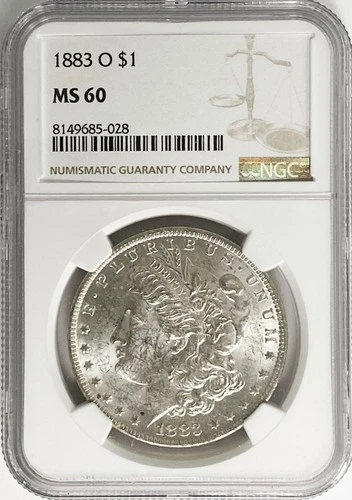 1883 O $1 Morgan Silver One Dollar US Coin MS60 Uncirculated