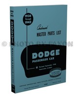 Dodge Auto Teile Buch 1936 1937 1938 1939 1940 1941 1942 Illustrierter Katalog