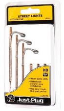 Woodland Scenics JP5630 HO Just Plug Wooden Pole Street Lights Pack of 3 