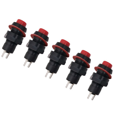 #ad US Stock 5pcs Maintained ON OFF SPST Lock Push Button Switch Red DS 211 $6.13