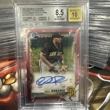 2021 Bowman Chrome #CPA-ER Eguy Rosario Red Shimmer Refractor Auto /5 BGS 8.5/10