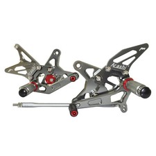 Gray Adjustable Rearset Footrest Footpeg For KAWASAKI Ninja ZX6R ZX636 09-23