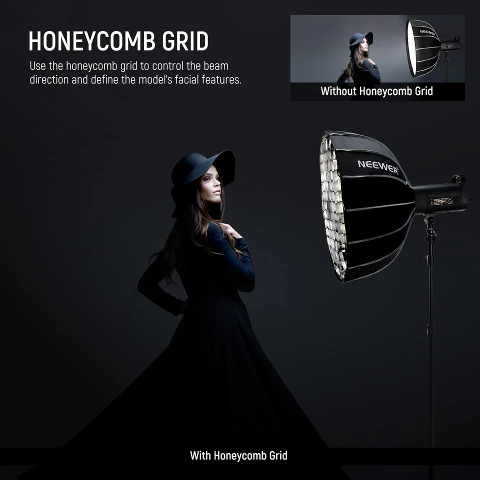 NEEWER 25.6''Softbox Parabolic Hexadecagon for Aputure Godox CB200B CB60 MS60B - Image 4 of 4