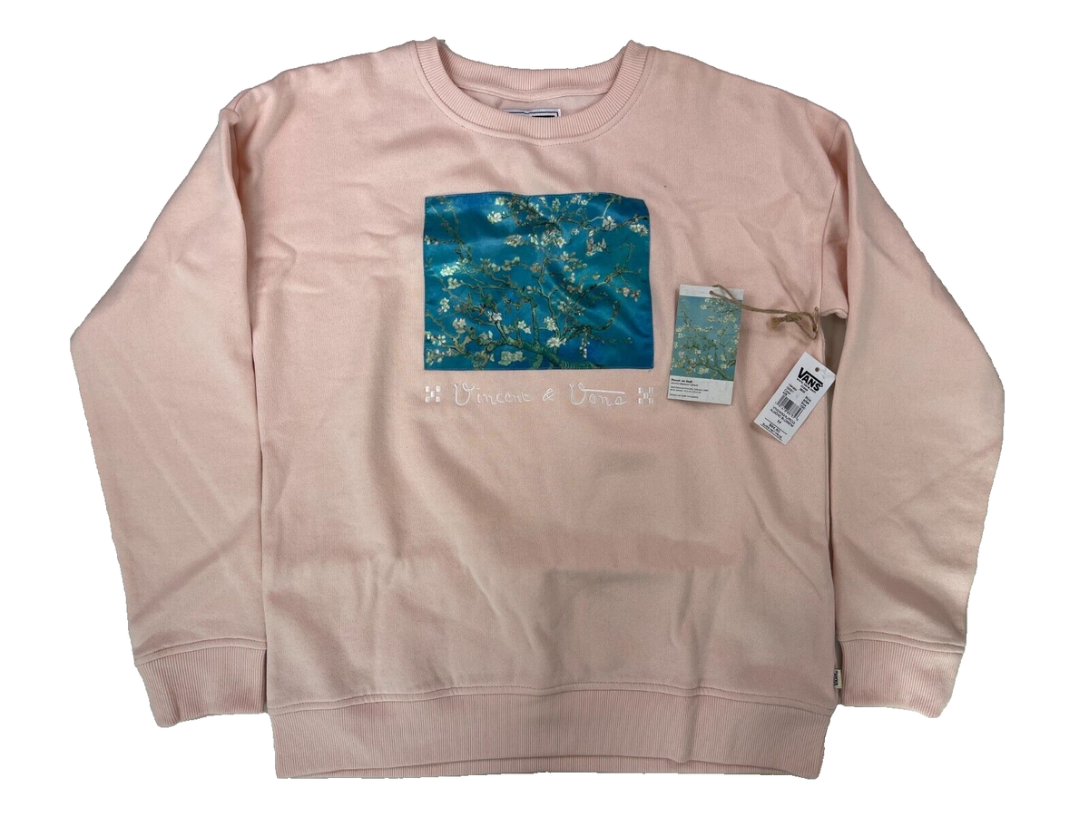 Vans Women's Van Gogh Almond Blossom Crew Sweatshirt Pink Size Medium New