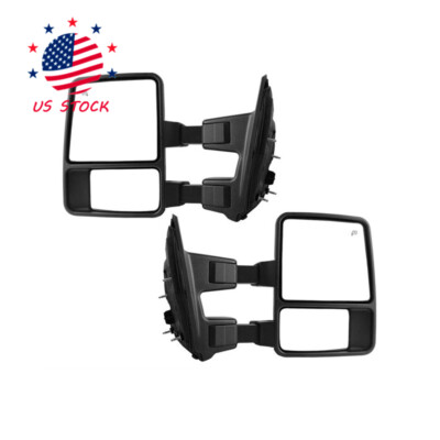 Pair For 08-16 Ford F250 F350 F450 F550 Super Duty Towing Manual Signal Mirrors