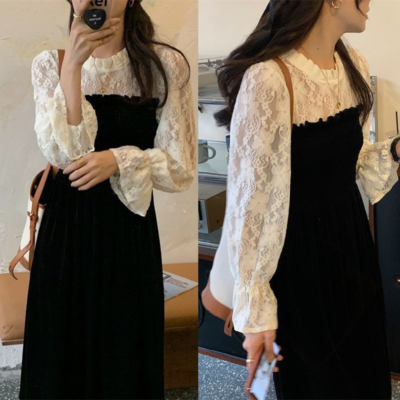 lace long sleeve midi dress love by design Cream Lace Jacquard Long Sleeve Midi Dress