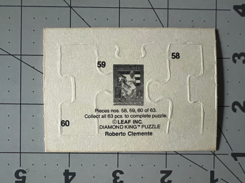 Roberto Clemente 1987 Donruss Leaf Diamond King Trading Card Puzzle 58