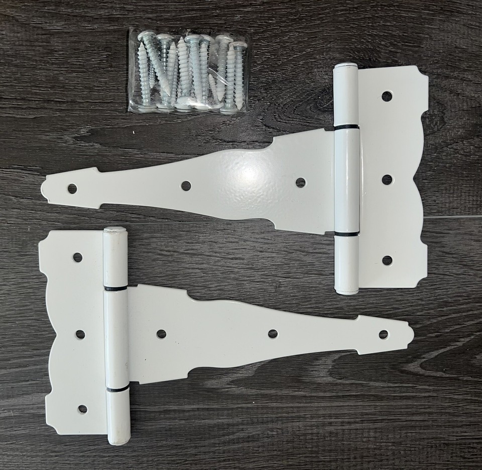 Everbilt White Gate Decorative Tee Hinges Only with Screws eBay