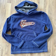 Disney Tigger Embroidered Blue Fleece Pull Over Hoodie Youth Small