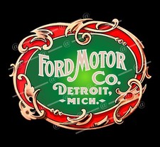 Ford 1903 Re-Drawn Full Color Historic Vintage Logo Emblem - Sticker Decal